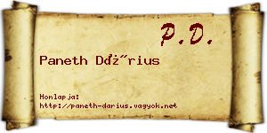 Paneth Dárius névjegykártya